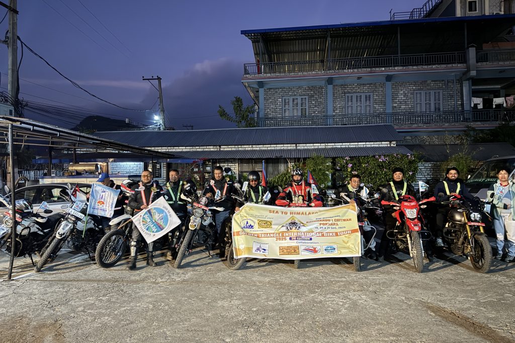 गोल्डेन ट्र्यांगल बाइक टूर टोली पोखरामा, टेवानले गर्यो स्वागत