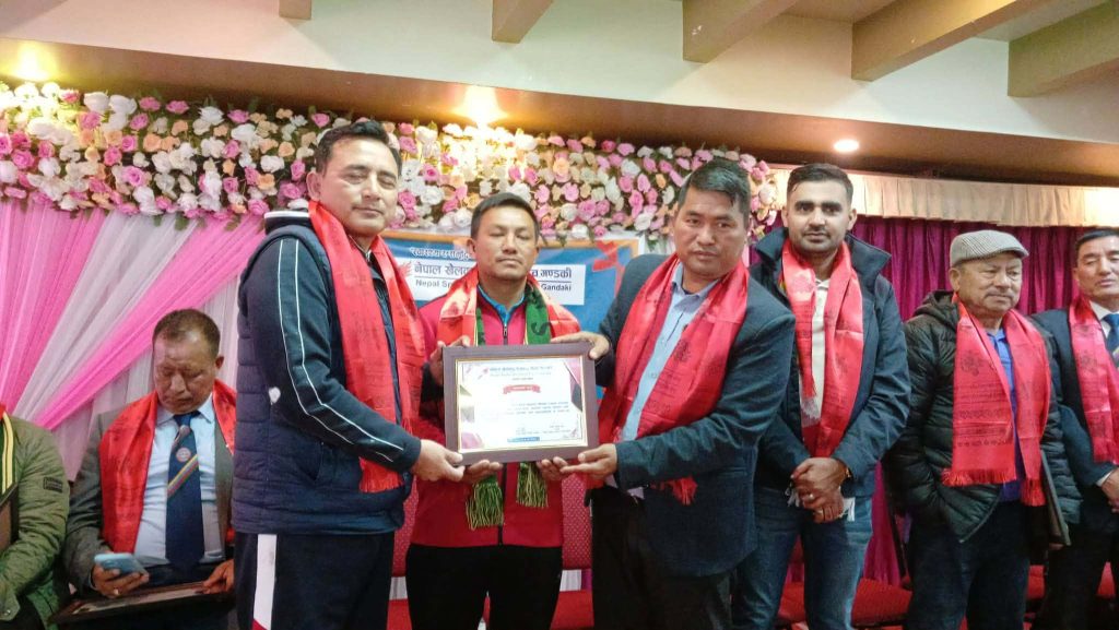 सहारा प्रवास शाखालाई खेलकुद पत्रकार मञ्च गण्डकीको स्वागत तथा सम्मान