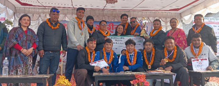 आयोजक टीमले जित्यो नवौं राईजिङ्ग स्टार खुल्ला वडास्तरीय भलिवल