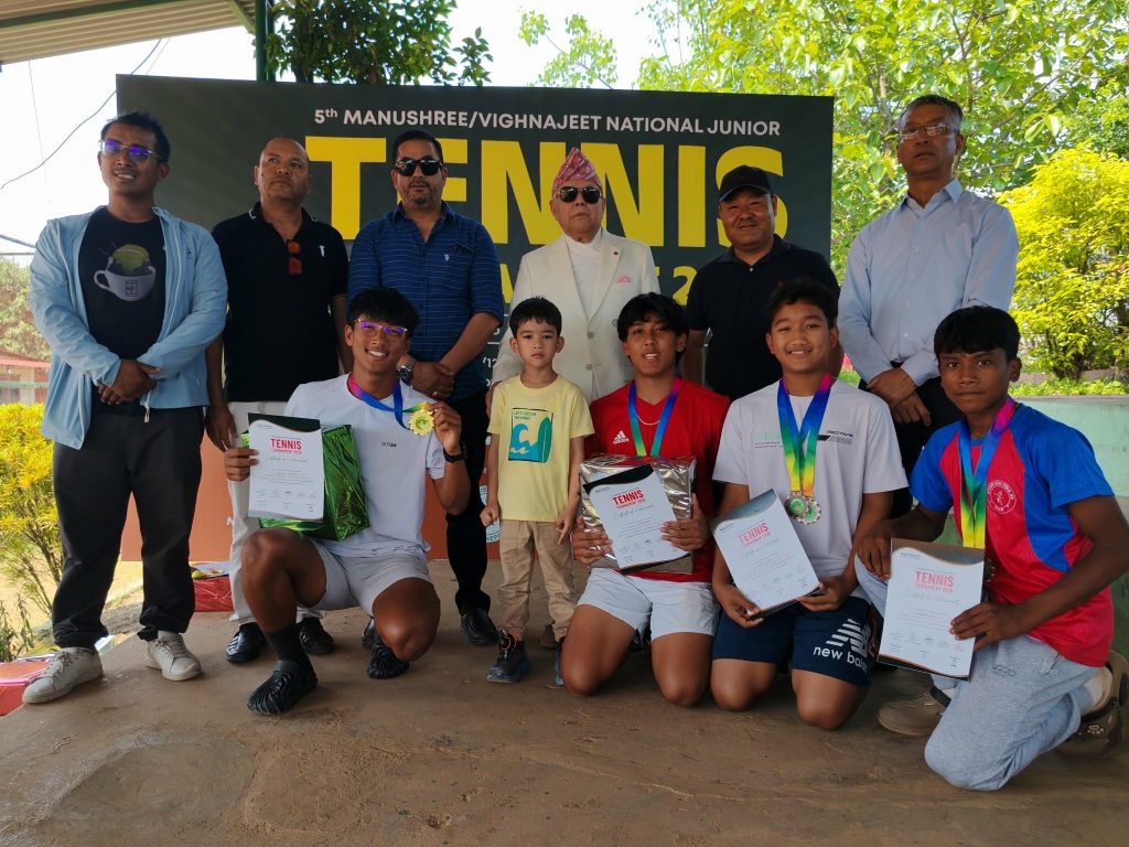 मनुश्री/भिग्नजित राष्ट्रिय जुनियर टेनिसमा यू१८ तर्फ दर्शिललाई स्वर्ण, यू१२ र यू१४ मा सारालाई दोहोरो स्वर्ण