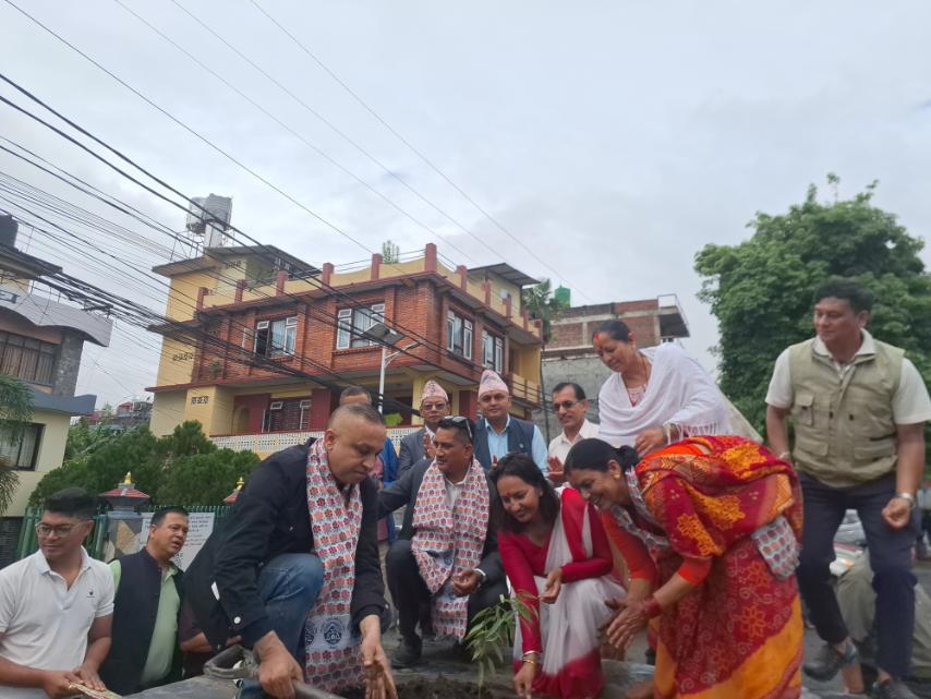 पोउवा संघको सचिवालय अगाडि बन्यो चौतारो,रोपियो नारेश्वर