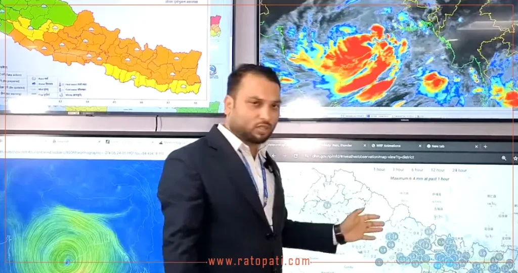 बंगालको खाडीको न्यून चापीय प्रणालीको असर : पाल्पा र कपिलवस्तु आसपास १६४ मिलिमिटर वर्षा